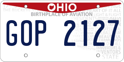 OH license plate GOP2127