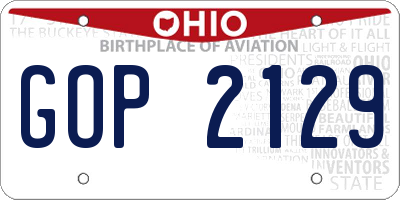 OH license plate GOP2129
