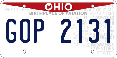 OH license plate GOP2131