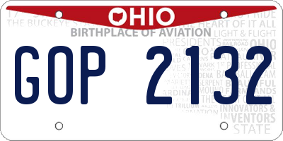 OH license plate GOP2132