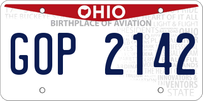 OH license plate GOP2142