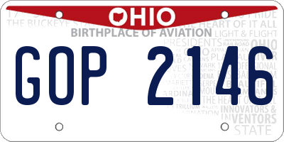 OH license plate GOP2146