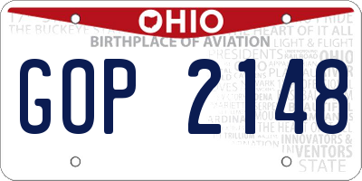 OH license plate GOP2148