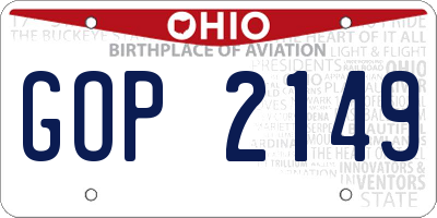 OH license plate GOP2149