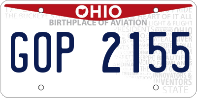 OH license plate GOP2155