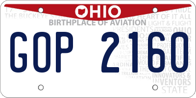 OH license plate GOP2160