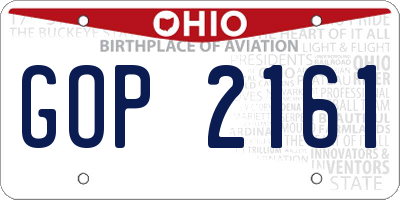 OH license plate GOP2161