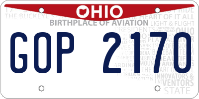 OH license plate GOP2170