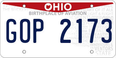 OH license plate GOP2173