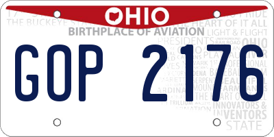 OH license plate GOP2176