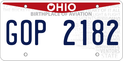OH license plate GOP2182