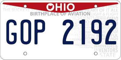 OH license plate GOP2192