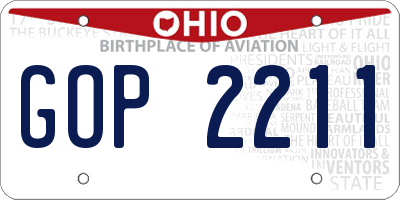 OH license plate GOP2211