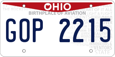OH license plate GOP2215