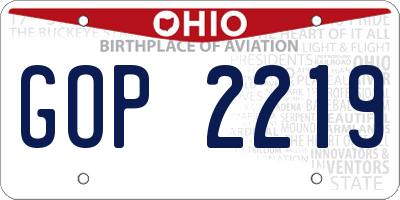 OH license plate GOP2219