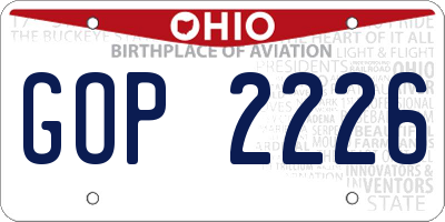 OH license plate GOP2226