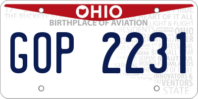 OH license plate GOP2231