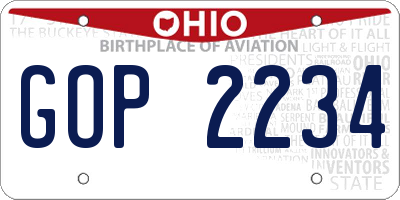 OH license plate GOP2234