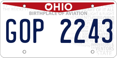 OH license plate GOP2243