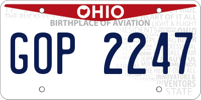 OH license plate GOP2247