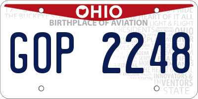 OH license plate GOP2248