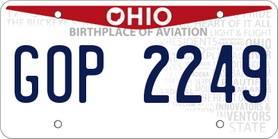 OH license plate GOP2249
