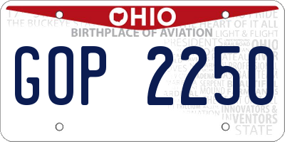 OH license plate GOP2250