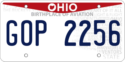 OH license plate GOP2256