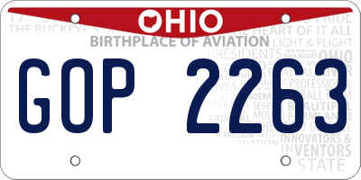OH license plate GOP2263