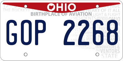 OH license plate GOP2268