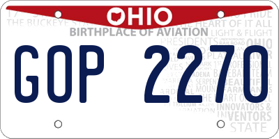 OH license plate GOP2270