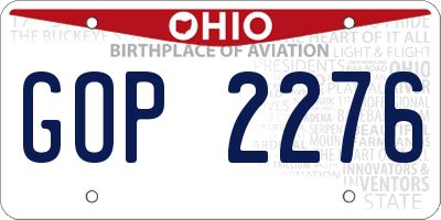 OH license plate GOP2276
