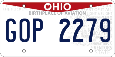 OH license plate GOP2279
