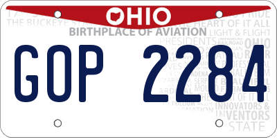 OH license plate GOP2284