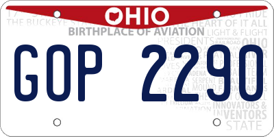 OH license plate GOP2290
