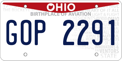 OH license plate GOP2291