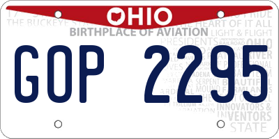 OH license plate GOP2295