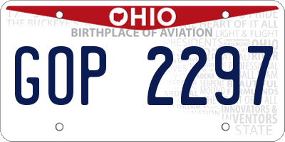OH license plate GOP2297