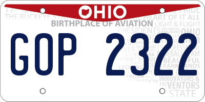 OH license plate GOP2322