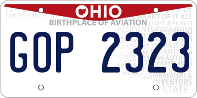 OH license plate GOP2323