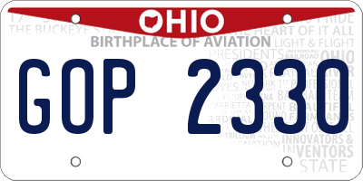 OH license plate GOP2330