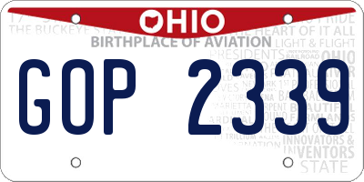 OH license plate GOP2339