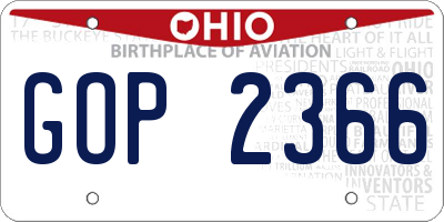 OH license plate GOP2366