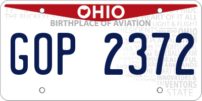 OH license plate GOP2372