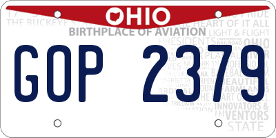 OH license plate GOP2379