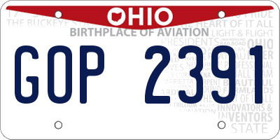 OH license plate GOP2391