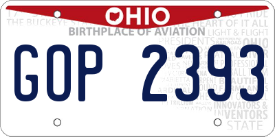 OH license plate GOP2393