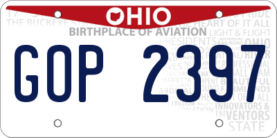 OH license plate GOP2397