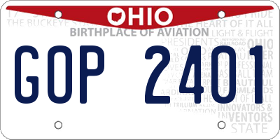 OH license plate GOP2401