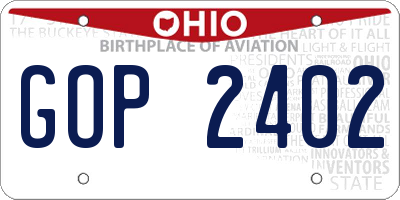 OH license plate GOP2402